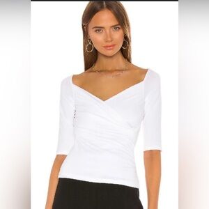 😍🍭ATM White prime cotton faux Wrap Top